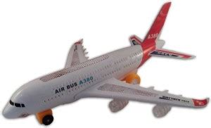 Toyvala Musical AeroPlane Airbus Bump & Go Action Toy with Sound ...