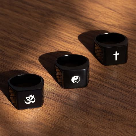 Men’s Spiritual Rings - Stainless Steel, Hypoallergenic & Anti-Tarnish ...