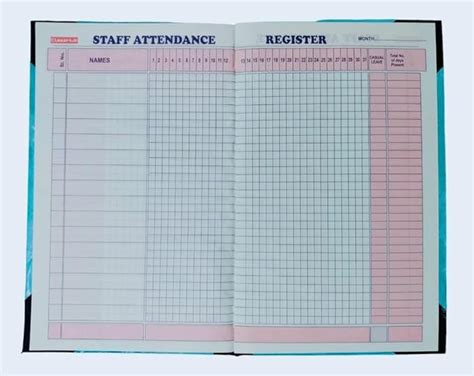 CLASSHUB Staff Attendance Register 2 Q for Use School, Office ...