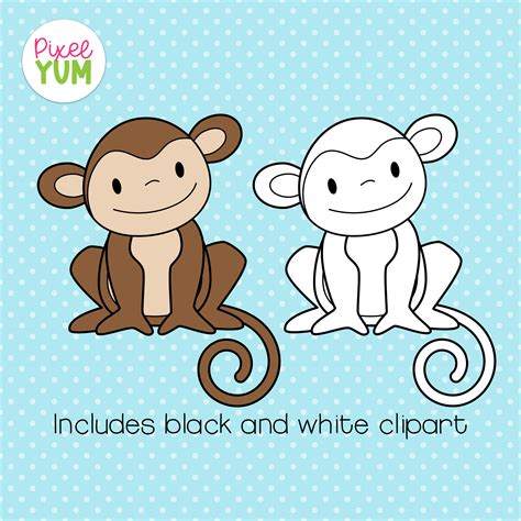 Black And White Monkey Clipart