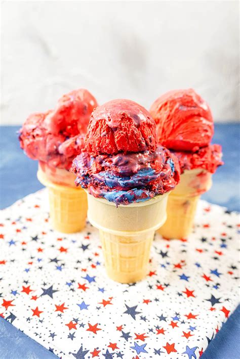 No Churn Red, White and Blue Ice Cream