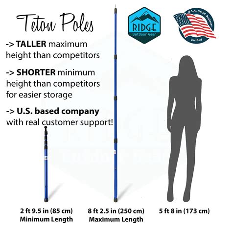 Ridge Outdoor Gear Adjustable Telescoping Tarp Tent Poles Rod ...