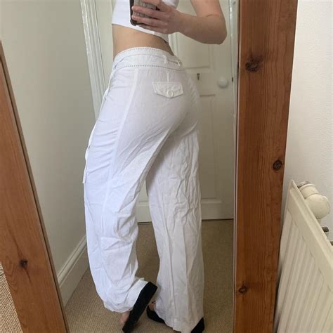 Papaya Women's White Trousers | Depop