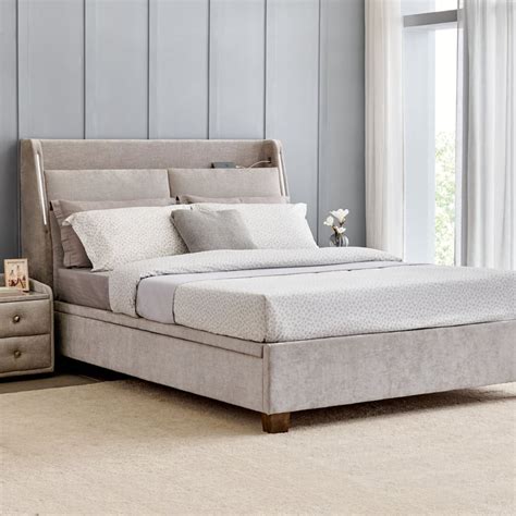 Buy Stellar Elite Sophia Queen Bed with Hydraulic Storage - Grey from ...