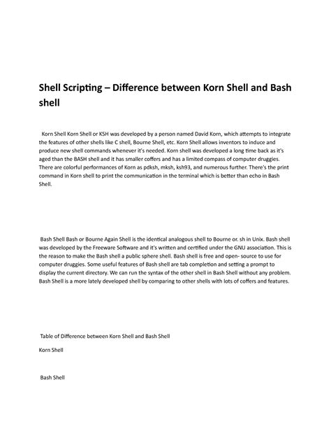 Shell Scripting – Difference between Korn Shell and Bash shell - Korn ...