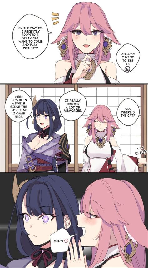 Ei Raiden Shogun Yae Miko | Anime funny, Funny comics, Cute comics