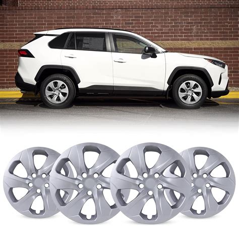 4-Pack Hubcaps for 2019 2020 2021 2022 2023 2024 2025 Toyota RAV4,17" Steel Wheel,Snap On Tire ...