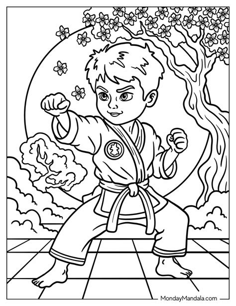 Karate Coloring Pages 的图像结果