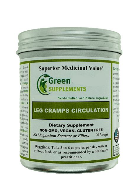 Leg Cramps Circulation Supplement, 90 VCaps – Green Organic Supplements