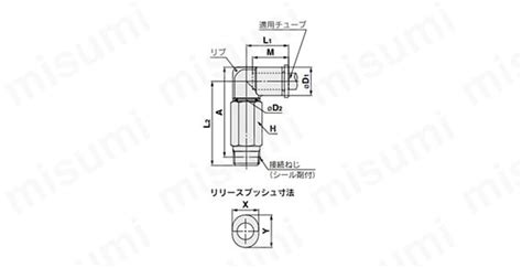 ワンタッチ管継手 KQ2シリーズ ロングエルボユニオン KQ2W（シール剤・シール剤無し） | SMC | MISUMI(ミスミ)