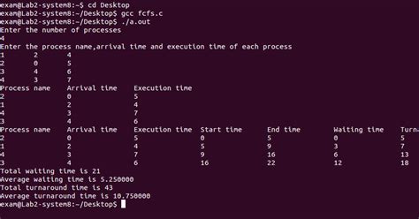 C Program for Fcfs Scheduling Algorithm 的图像结果