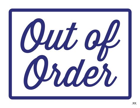 Out Of Order Signs - 25 FREE Printable Signs - PrintaBulk