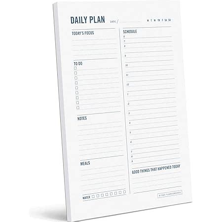 Daily Planner Notepad - Desktop Planning Pad with to Do List, Daily ...