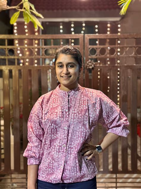 Pink Bandhani print shirt – INDIKHOJ