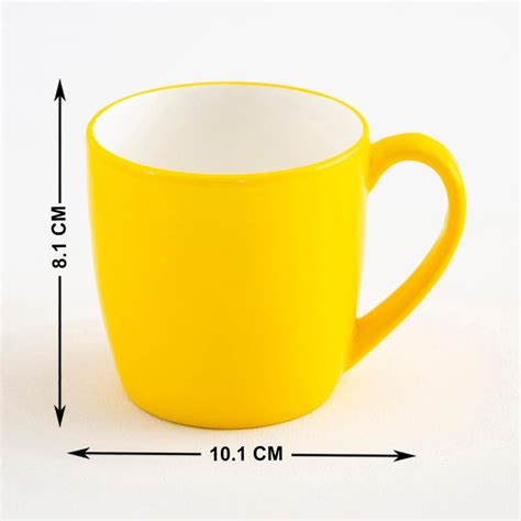 Buy Heva Conran Yellow Bone China Solid Mug - 240ml from Home Centre at ...