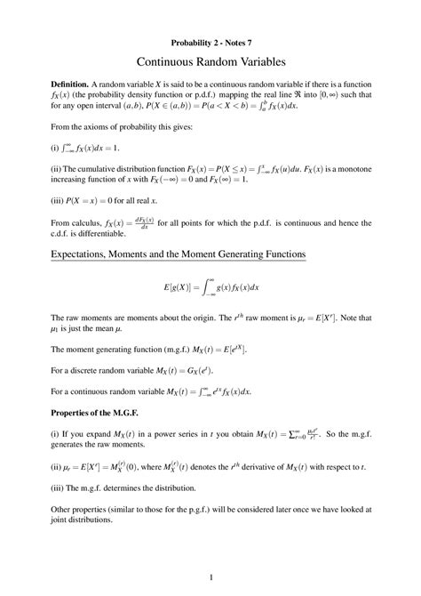 Image result for Continuous Random Variable Theoretical Examples