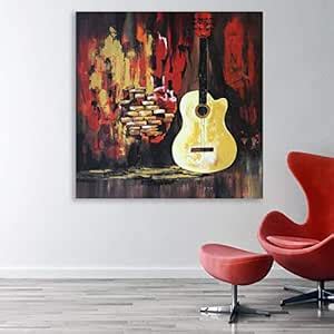 Inephos The Forgotten Guitar Still Life Theme Beautiful Framed Canvas ...