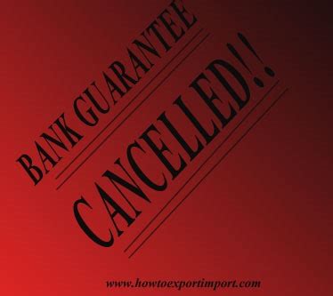 How and when to cancel Bank guarantee and bond.