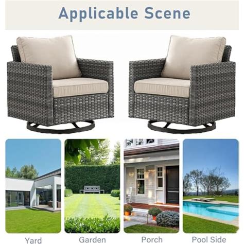 Moosprr Luxury Outdoor Swivel Rocker Patio Chairs Set of 2, India | Ubuy