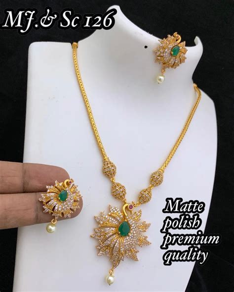 ELEGANT GOLD PLATED PEACOCK NECKLACE SET FOR WOMEN – www.soosi.co.in