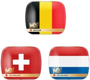 Impact Mints Mouth Freshener Mint Flag Tins 14g - Pack of 3 (Germany ...