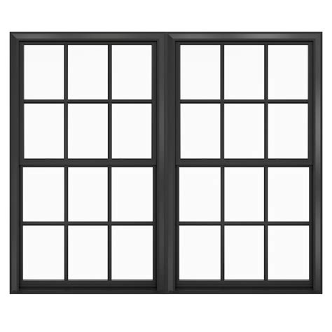 JELD-WEN FiniShield V-4500 71-1/2-in x 59-1/2-in Black Exterior White ...
