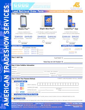 Fillable Online Lead Retrieval Order Form - Dairy Strong Fax Email ...