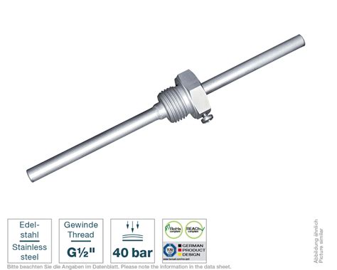 Edelstahl-Tauchhülse G1/2 " mit Halsrohr TH-VA | Testo Sensor GmbH