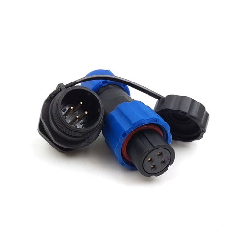 Buy SD13 4pin Waterproof Power Cable Connector, IP68 4pin Plug and ...