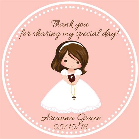 First Communion Favor Tags ( Set of 12) - Girls First Communion Favors ...
