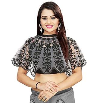 ARSH IMPEX Women's Casual Style Net And Banglory Silk Cap Sleeve ...