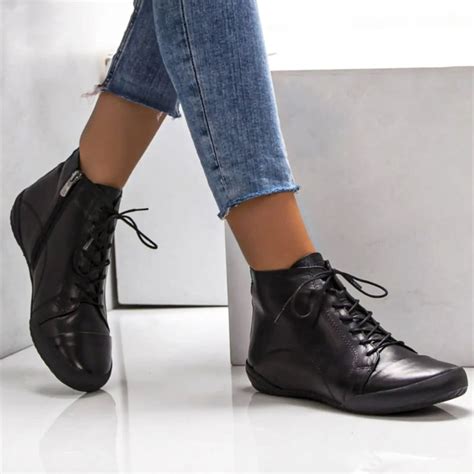LEATHER ANKLE BOOTS, Women Black Boots, Genuine Leather Women's Boots ...