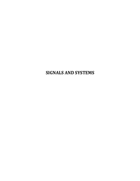 Signals and Systems Syllabus Overview (Course Code: EE301) - Studocu