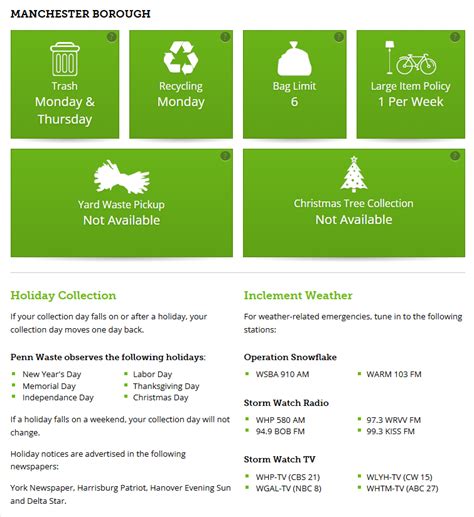 Image result for Penn Waste Holiday Schedule