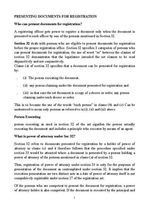 PRESENTING DOCUMENTS FOR REGISTRATION: An Overview of Section 32 - Studocu