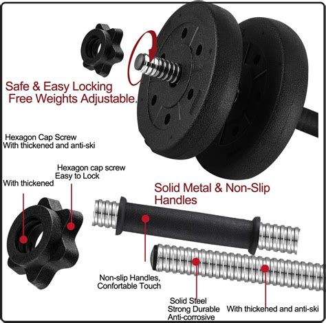 JOOYHOOM Updated Adjustable 66LB Dumbbells Weights Set with India | Ubuy