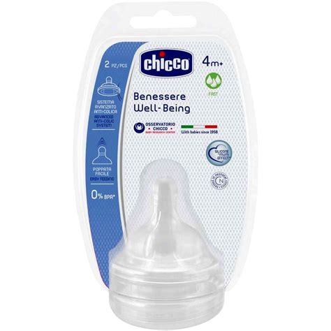 Chicco Benessere Well-Being Adjustable Silicone Nipple 4+ Months, 2 ...