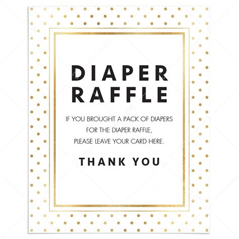 Diaper Raffle Sign Printable