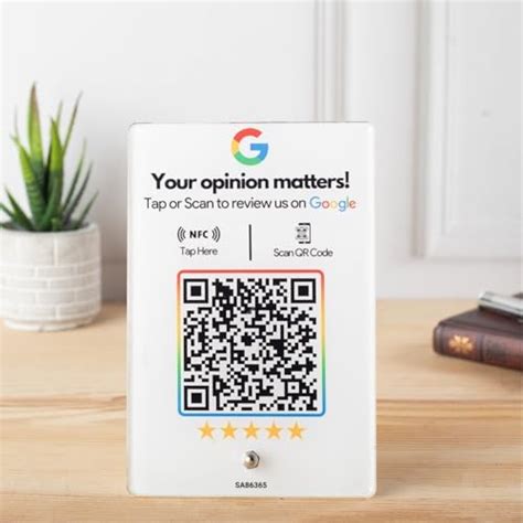 Review NFC Standee with QR Code | Boost Business Reviews with Tap or ...
