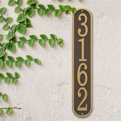 Whitehall 19-in H x 3-1/2-in W Bronze/Gold Aluminum Address Plaque ...