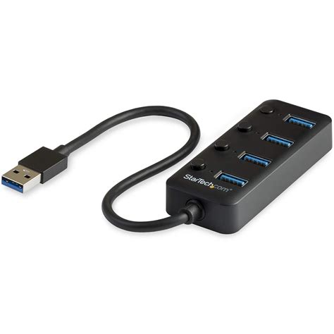 StarTech USB 3.0 Hub -USB-A Ports with Individual On/Off Switches ...
