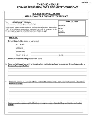 Fillable Online laois Fee for fire safety certificate - Laois County ...