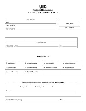 Fillable Online engineering uic Change of Major Form - UIC College of ...