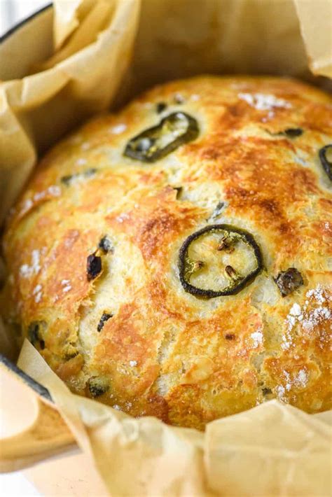 No-Knead Jalapeño Cheddar Bread Recipe - Chisel & Fork