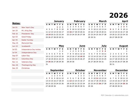 Free Printable 2026 Calendar With Week Numbers 2026