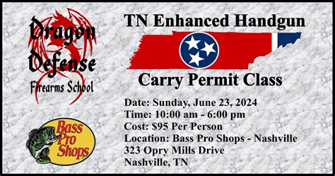 Tennessee Enhanced Handgun Carry Permit Class with Dragon Defense ...