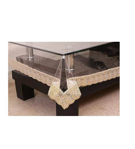Buy MONKDECOR Classic Transparent Plastic Square Centre Table Cover ...