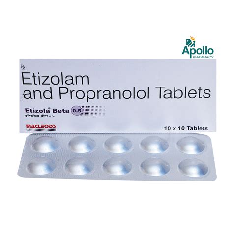 Etizola Beta 0.5 Tablet 10's Price, Uses, Side Effects, Composition ...