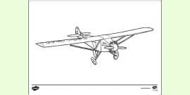 Aeroplane Pose Colouring Sheet (teacher made) - Twinkl