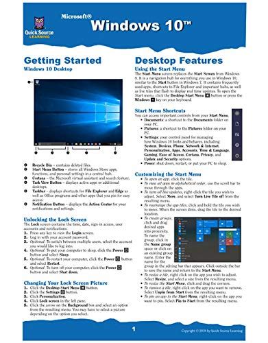 Image result for Windows 10 Quick Reference Guide